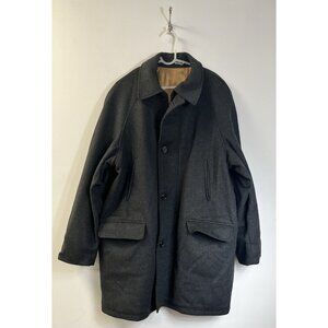 Millennium Jacket Mens Large Gray Cashmere Wool Blend Pea Coat Quilted Liner 🩶